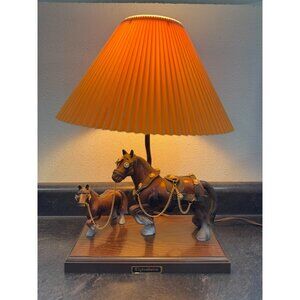 Clydesdale Table Lamp With Clydesdales Sticker 16” Gilbert Products Horse Pony